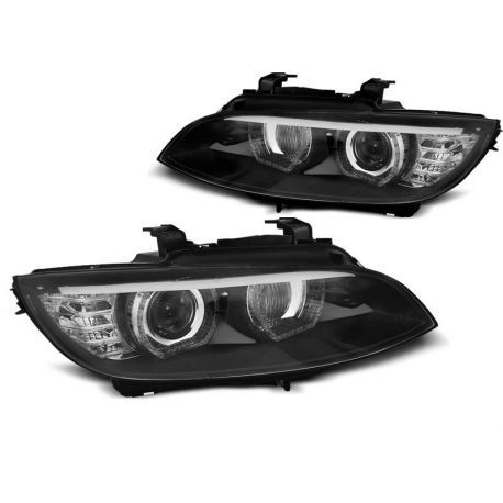 Přední světla BMW E92/E93 06-10 AFS DRL R87 ANGEL EYES BLACK LED XENON