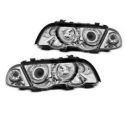 Přední světla BMW E46 05.98-08.01 LIMO TOURING ANGEL EYES CHROM LED