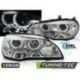 Přední světla BMW X5 E70 07-10 DRL R87 ANGEL EYES CHROM LED XENON