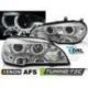 Přední světla BMW X5 E70 07-10 DRL R87 AFS ANGEL EYES CHROM LED XENON