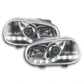 Světla přední LED DRL VW Golf 4 97-03 Chrom