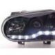 Světla přední LED DRL VW Golf 4 97-03 Černé