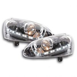 Světla přední LED DRL VW Golf 5 03-08 Chrom