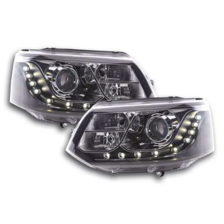 Světla přední LED DRL VW Bus T5 2010 Černé