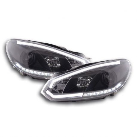 Světla přední LED DRL VW Golf 6 08-12 Černé