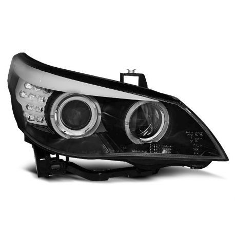 Přední světla BMW E60/E61 03-07 BLACK LED INDIC.